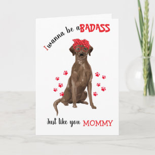 Lycklig Mors dag Badass & Chocolate Labrador Hund Kort