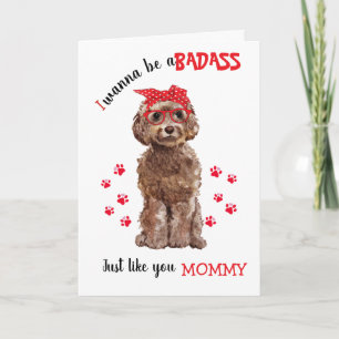 Lycklig Mors dag Badass från Cockapoo-Hund Kort