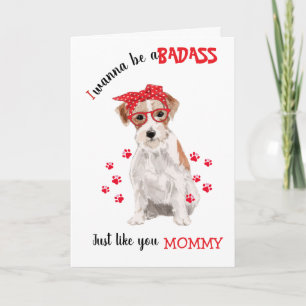 Lycklig Mors dag Badass Jack Russell Terrier Hund Kort