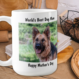 Lycklig Mors dag - Bästa Hund Mamma - Lila Foto Kaffemugg