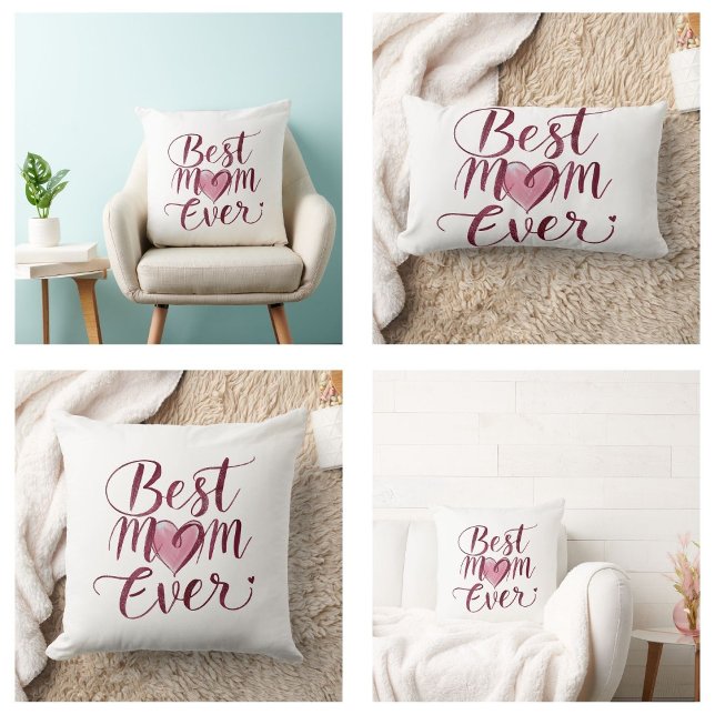Lycklig Mors dag, bästa Mamman någonsin Lumbarkudde (Happy Mother's Day Best Mom Ever pillows)