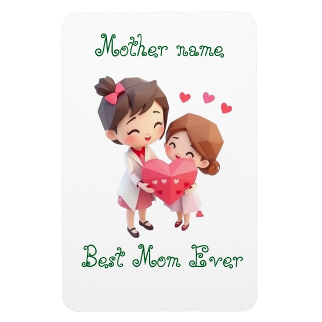 LYCKLIG - MORS DAG | Best Mamma Personalize Gift Magnet (Vertikal)