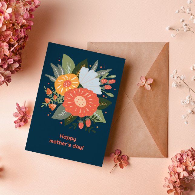 Lycklig mors dag blommigt bouquet kort (Skapare uppladdad)
