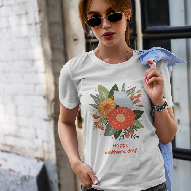 Lycklig mors dag blommigt bouquet t shirt (Skapare uppladdad)