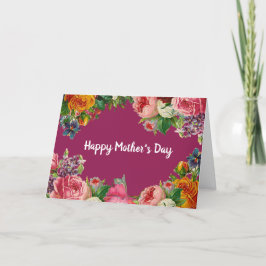 Lycklig Mors dag Blommigt Bukett med rosor-kort Kort