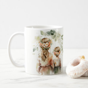 Lycklig Mors dag Blommigt döttrar i Mugg