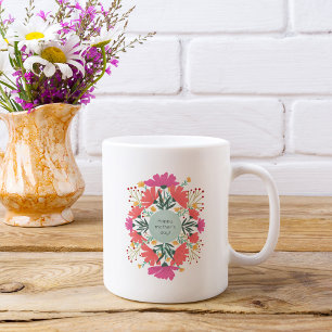 Lycklig mors dag blommigt kaffemugg
