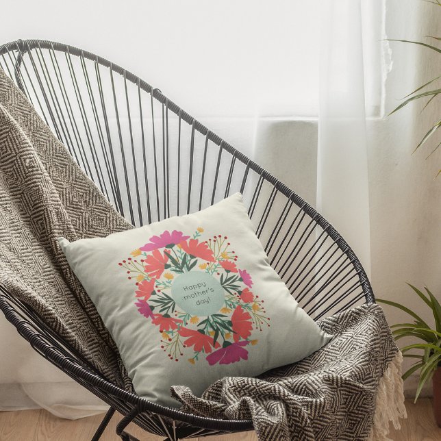 Lycklig mors dag blommigt kudde (Skapare uppladdad)