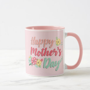 Lycklig Mors dag Blommigt Mugg