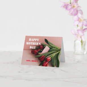 Lycklig Mors dag Blommigt Tulips Mamma Modern Cute Kort