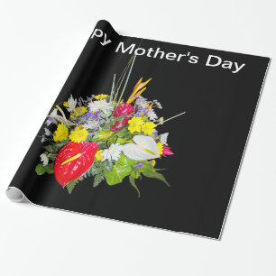 Lycklig Mors dag Bouquet blommor Presentpapper