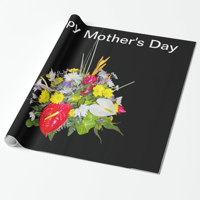 Lycklig Mors dag Bouquet blommor Presentpapper (Utrullad)