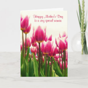 Lycklig Mors dag Bright Rosa Tulips Kort