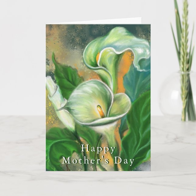 Lycklig Mors dag Card Calla Lily Flowers Kort (Framsida)