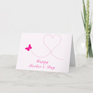 Lycklig Mors dag Card Rosa Butterfly Flygande Kort