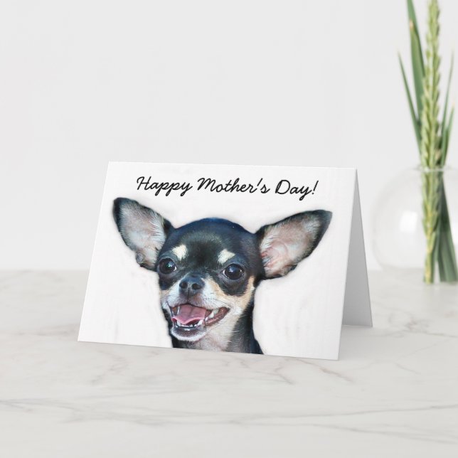 Lycklig Mors dag Chihuahua-hälsningskort Kort (Framsida)