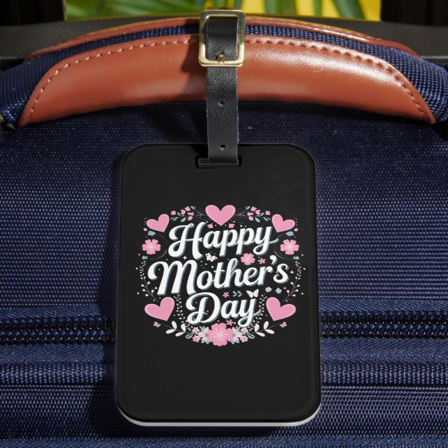 Lycklig Mors dag Cute Blommigt Mamma Grandma Bagagebricka (Framsida Insitu 2)