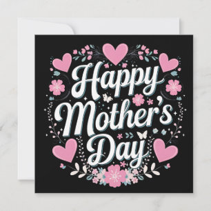 Lycklig Mors dag Cute Blommigt Mamma Grandma Inbjudningar