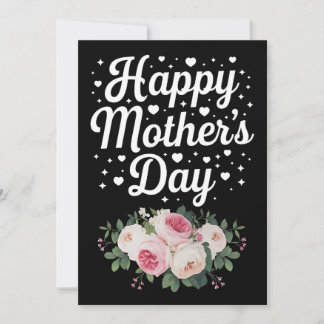 Lycklig Mors dag Cute Blommigt Mamma Grandma Wife Inbjudningar