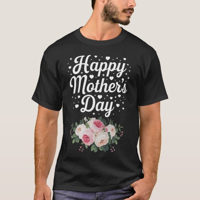 Lycklig Mors dag Cute Blommigt Mamma Grandma Wife T Shirt (Framsida)