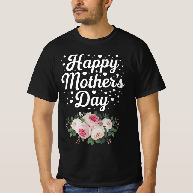 Lycklig Mors dag Cute Blommigt Mamma Grandma Wife T Shirt (Framsida)