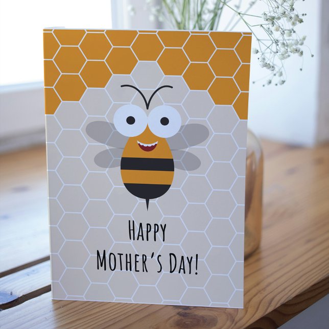 Lycklig Mors dag Cute Honungsbin Honeycomb Tack Kort (Skapare uppladdad)