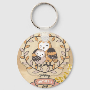 Lycklig Mors dag Cute Roligt Uggla Bird Nyckelring
