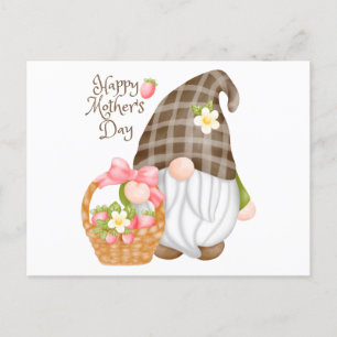 Lycklig Mors dag Cute Strawberry Gnome Vykort