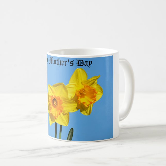 Lycklig Mors dag Daffodils blommor Mugg (Framsida höger)