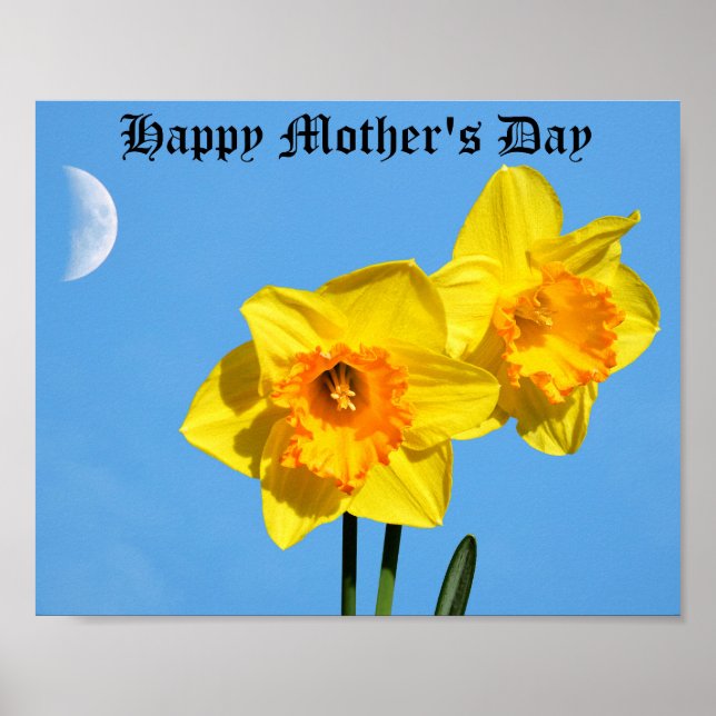Lycklig Mors dag Daffodils Guld Medal Poster (Framsidan)