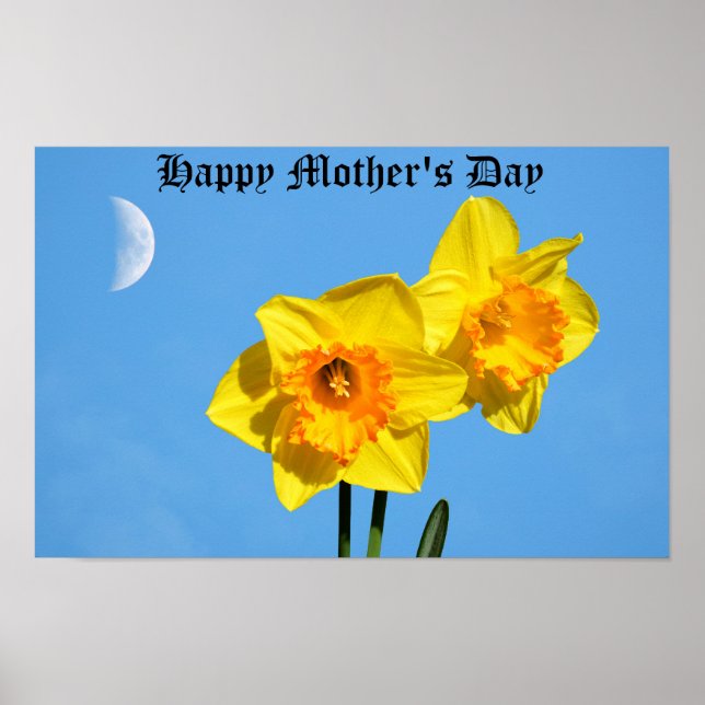 Lycklig Mors dag Daffodils Guld Medal Poster (Framsidan)
