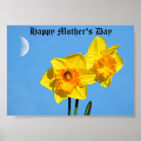 Lycklig Mors dag Daffodils Guld Medal Poster