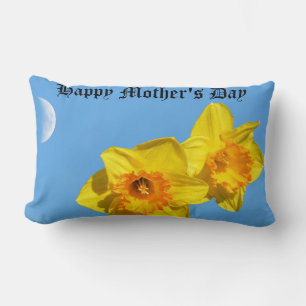 Lycklig Mors dag Daffodils Guld Medalblommor Lumbarkudde