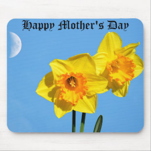 Lycklig Mors dag Daffodils Guld Medalblommor Musmatta
