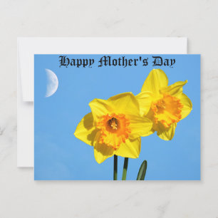 Lycklig Mors dag Daffodils Guld Medalblommor Vykort