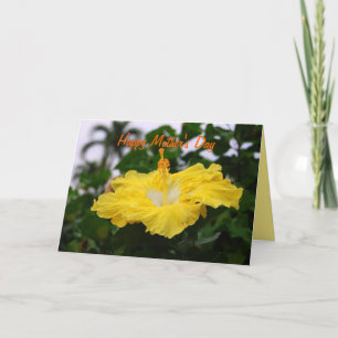 Lycklig Mors dag Deep Gult Hibiscus Kort