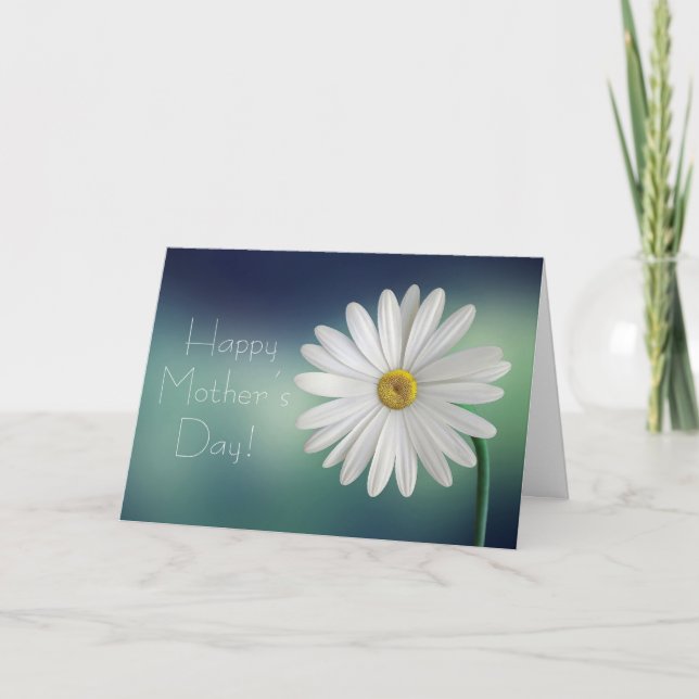 Lycklig Mors dag Elegant Blommigt Vita Daisy-kort  Kort (Framsida)