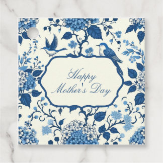 Lycklig Mors dag Elegant Blue Chinoiserie Blommigt Gåvor Etiketter