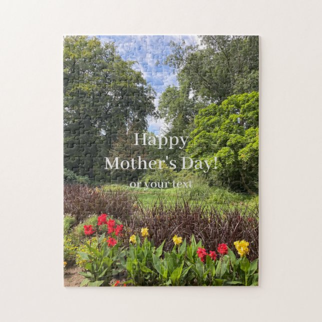 Lycklig Mors dag eller Blommigten för textnaturpar Pussel (Vertikal)