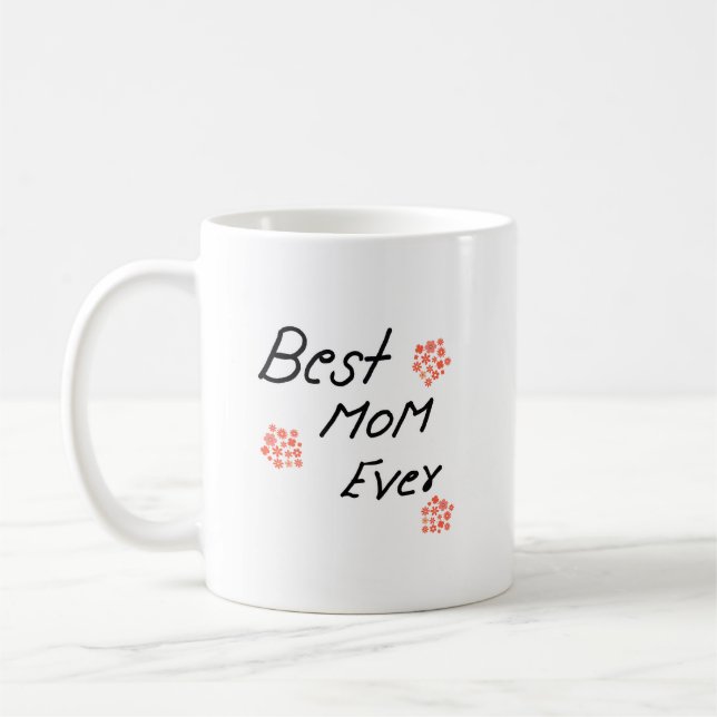 lycklig mors dag, enkel handskriven personlig kaffemugg (Vänster)