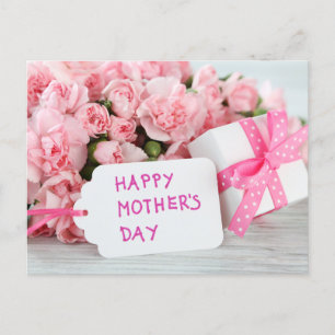 Lycklig Mors dag Fackliga Rosa Flowers Vykort