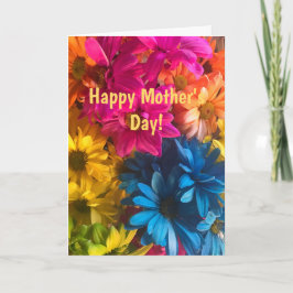 Lycklig Mors dag, färgat blomsterkort Kort