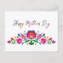 Lycklig Mors dag färgat folklore-vykort