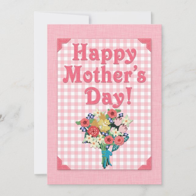 Lycklig Mors dag Felt Stil Bouquet (Framsida)