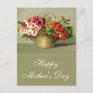 Lycklig Mors dag Flower Basket Vykort