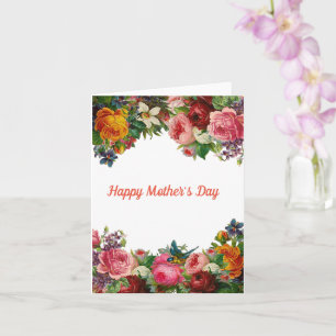 Lycklig Mors dag Flower Bouquet Kort