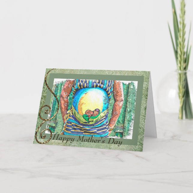 Lycklig mors dag för förväntansfulla afrikanska kort (Framsida)