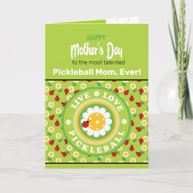 Lycklig Mors dag för Pickleball Mamma, söt Kort (Framsida)