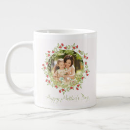 Lycklig Mors dag, fotopatens vattenfärg Ro Blommig Jumbo Mugg