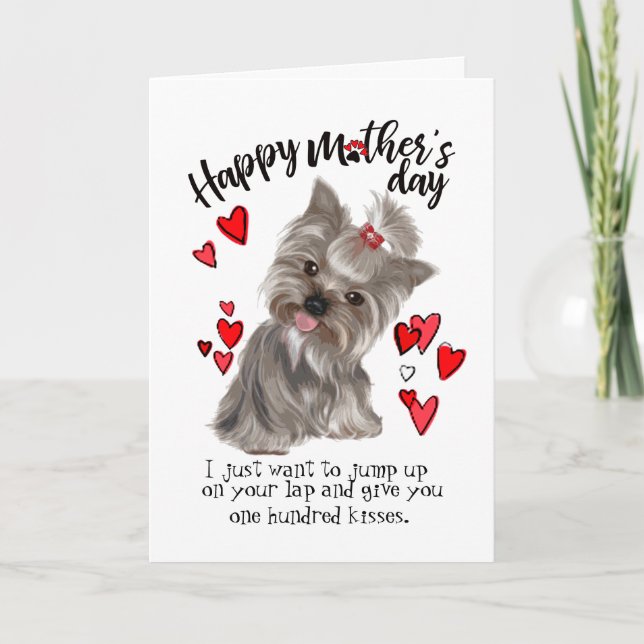 Lycklig Mors dag från ditt Yorkie Hund Card Kort (Framsida)